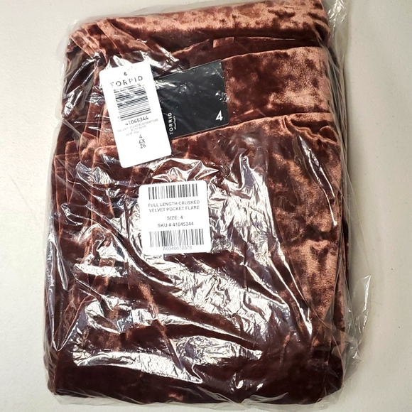 ❤️NWT VINTAGE TORRID VELVET FLARE LEGGING - ROOT BEER - POCKETS PLUS SIZE - Picture 12 of 14